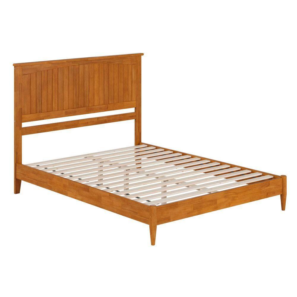 AFI Naples Queen Solid Wood Low Profile Platform Bed, Light Toffee