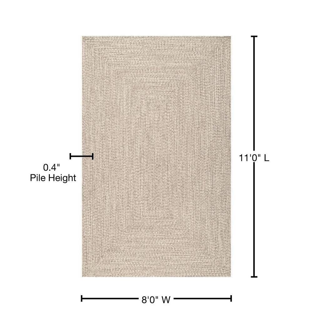 nuLOOM Wynn Braided Indoor/Outdoor Tan 8' x 11' Casual Area Rug