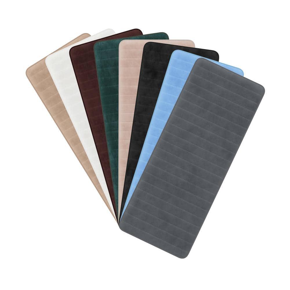 Lavish Home Extra Long Striped Memory Foam Bath Mat