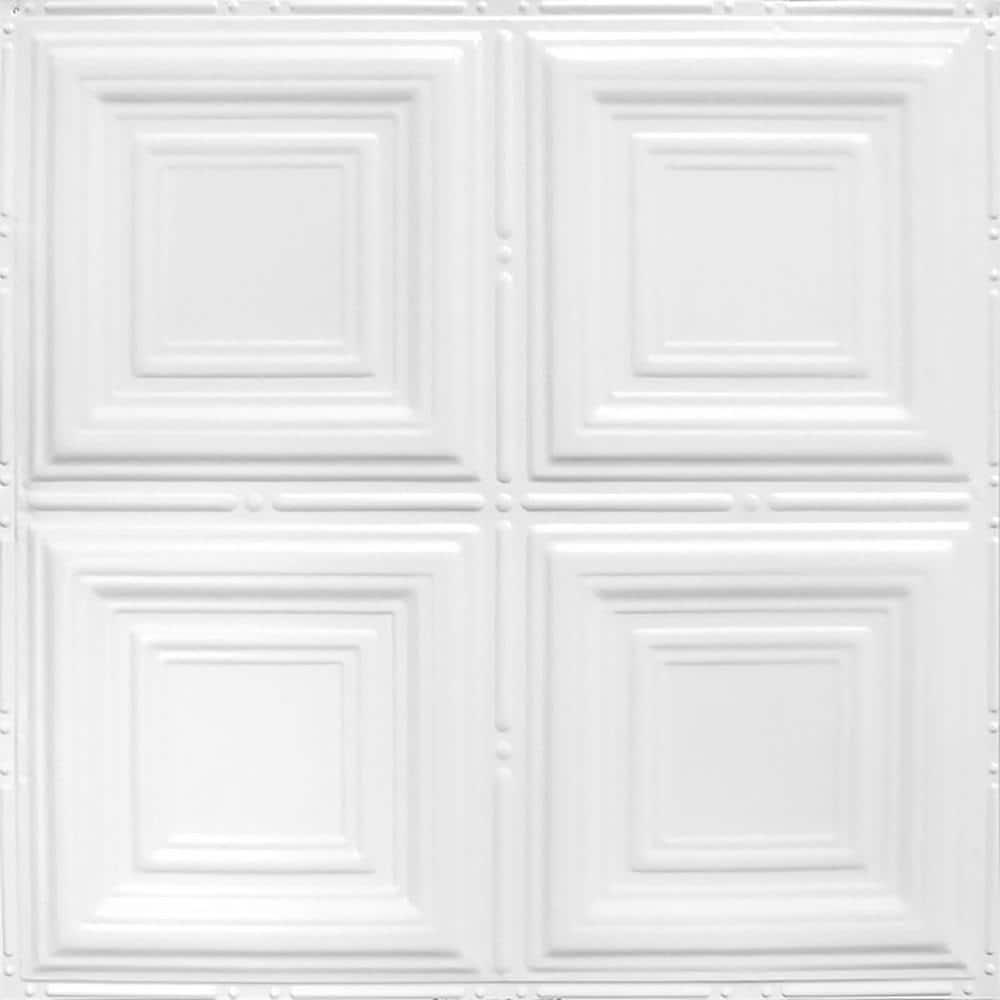 American Tin Ceilings American Tin Cellings Pattern #1 24 x 24 inch Metal Tin Nail-Up Ceiling Tiles (Set of 5) (Covers 20 sq. ft) (Set of 5)