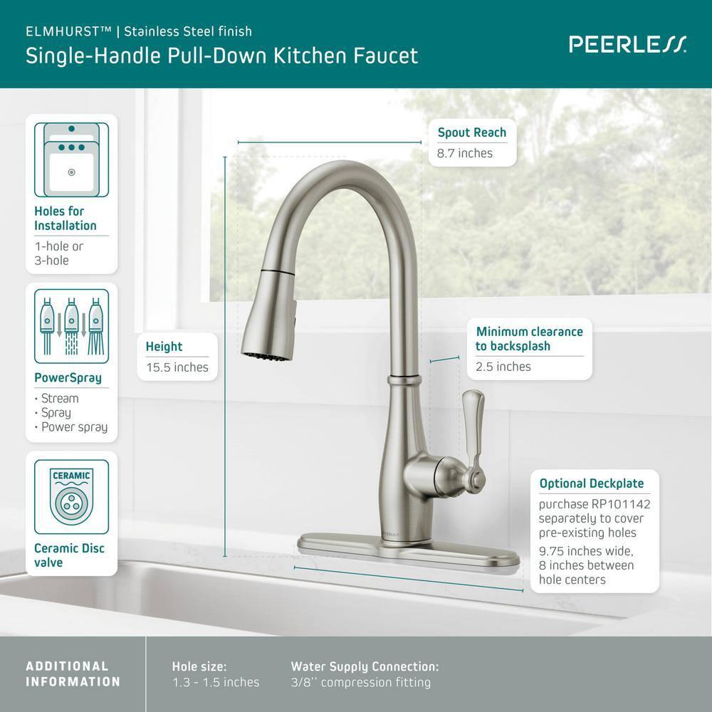 Peerless Elmhurst Pull Down Kitchen Faucet