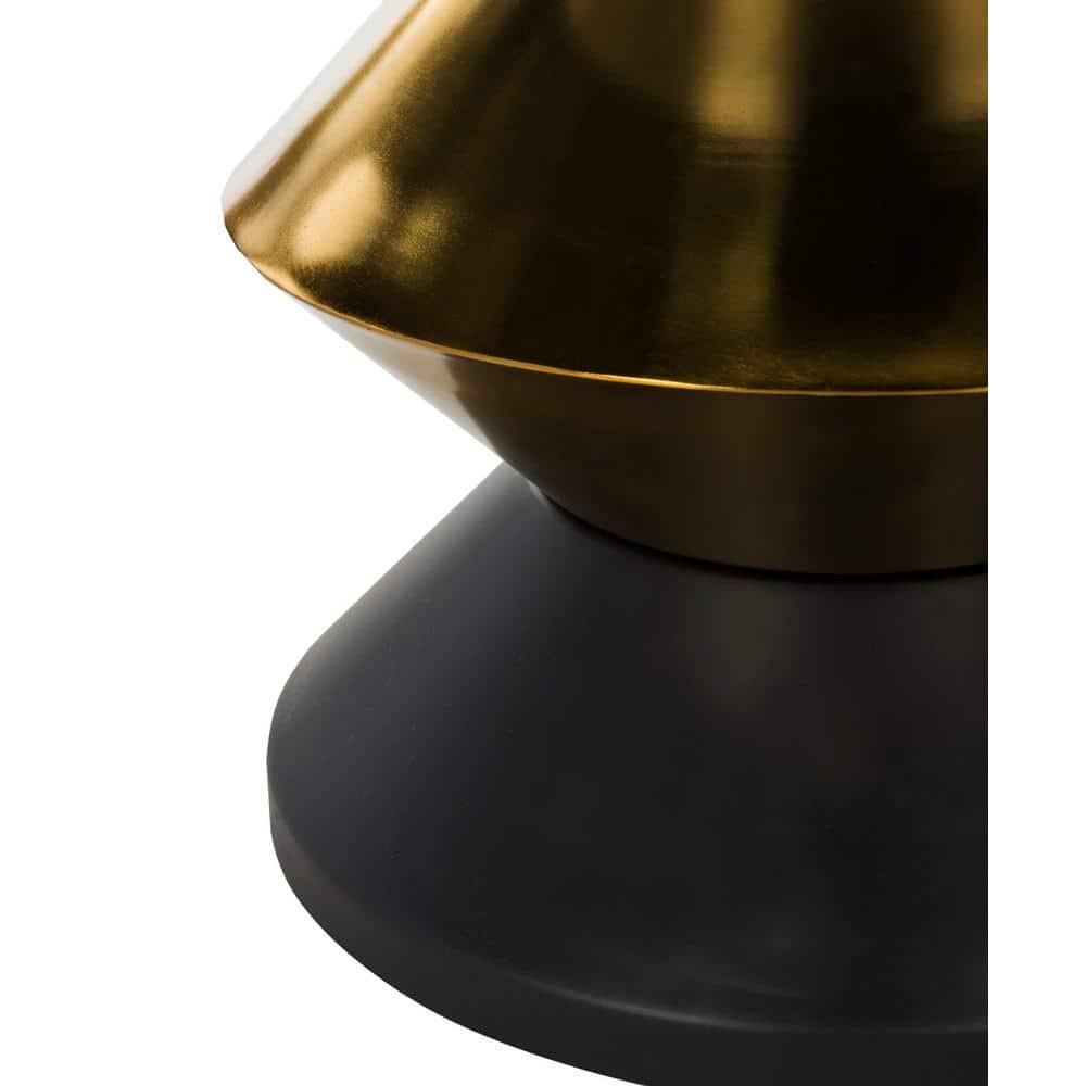 Azizi Stone Top Side Table - ACC3202A - Black/Gold - Safavieh