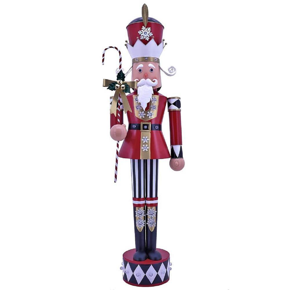 The Holiday Aisle® Large Iron Christmas Nutcracker "Harry" with Candy Cane