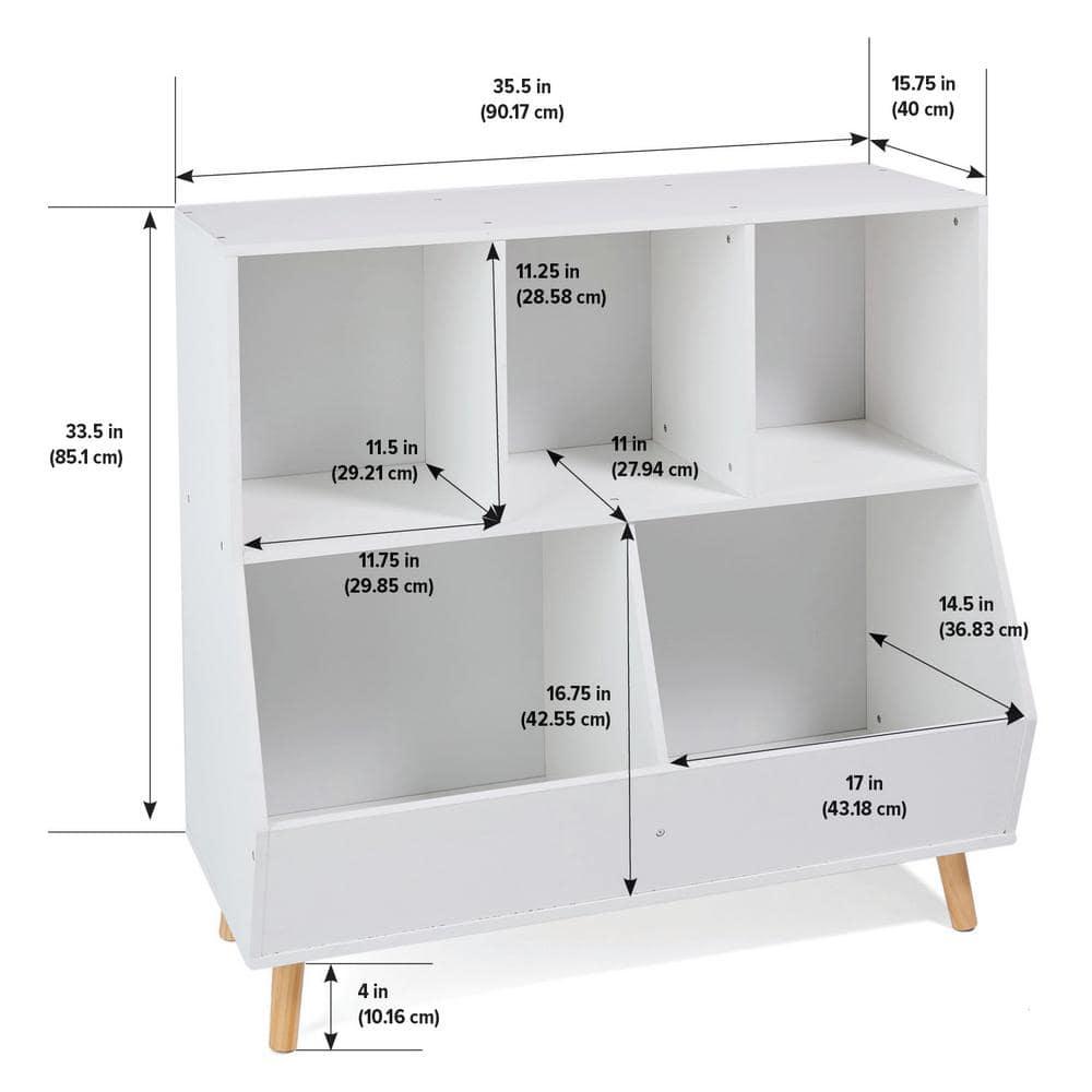 Badger Basket 5-Bin Storage Cubby With Feet
