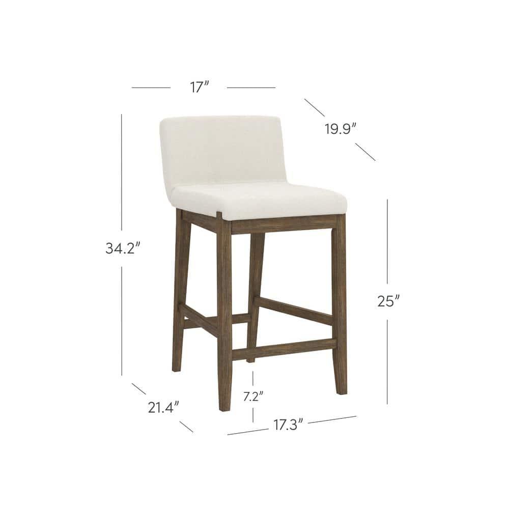 Nathan James Upholstered Wooden Stool