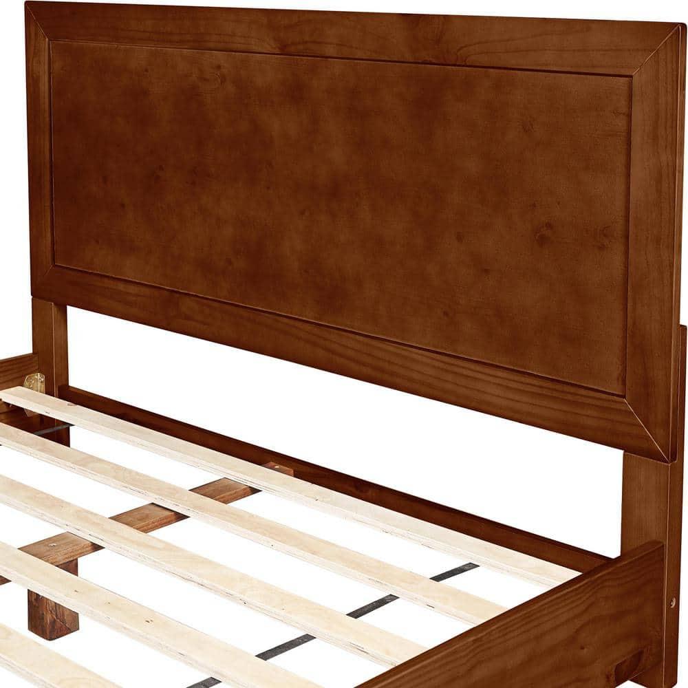 Camden Isle Oxford Platform Bed | Paneled Headboard | Low Profile | Queen, Walnut