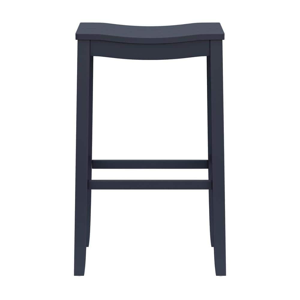 Hillsdale Furniture 24" Fiddler Backless Wood Counter Height Barstool Navy : Matte Finish, Fixed Height