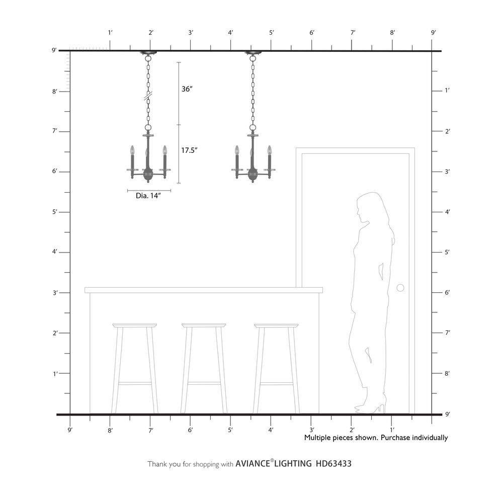 Livex Lighting Bennington 3 - Light Chandelier in  Bronze