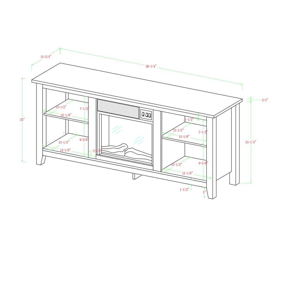 Walker Edison Traditional Fireplace TV Stand for TVs up to 64" - Espresso