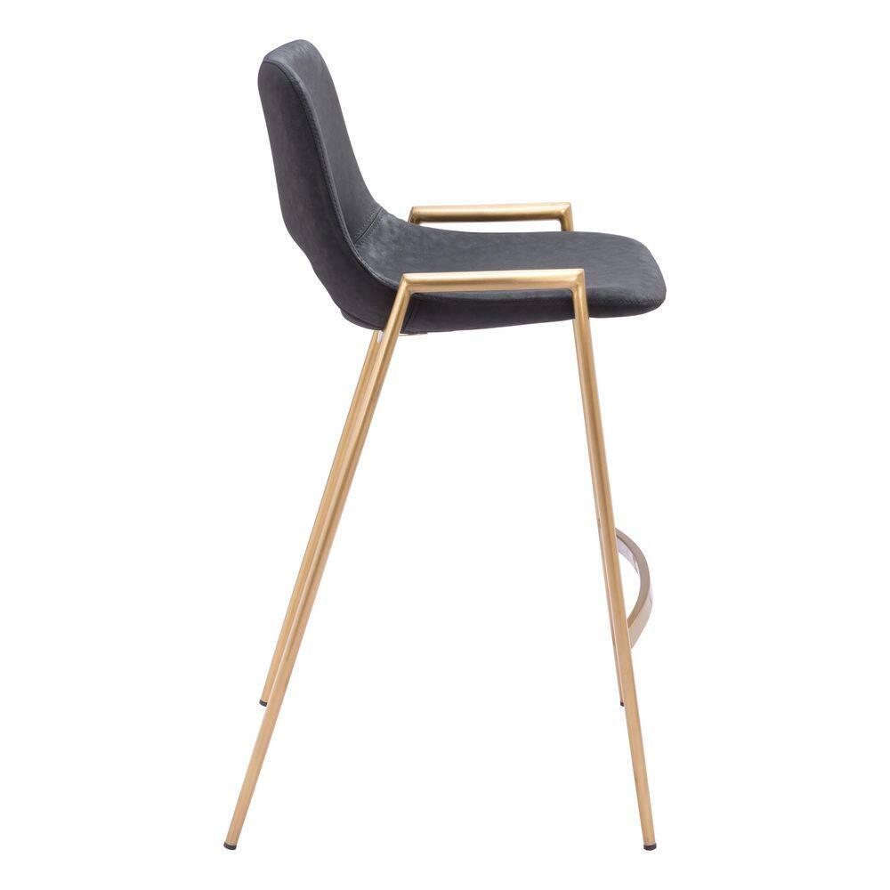 Zuo Hospitality Desi Black Upholstered Counter Stool (Set of 2)