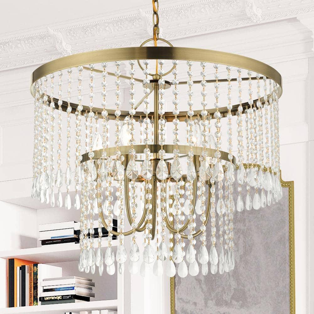 Livex Lighting Elizabeth 5 - Light Pendant in  Antique Brass