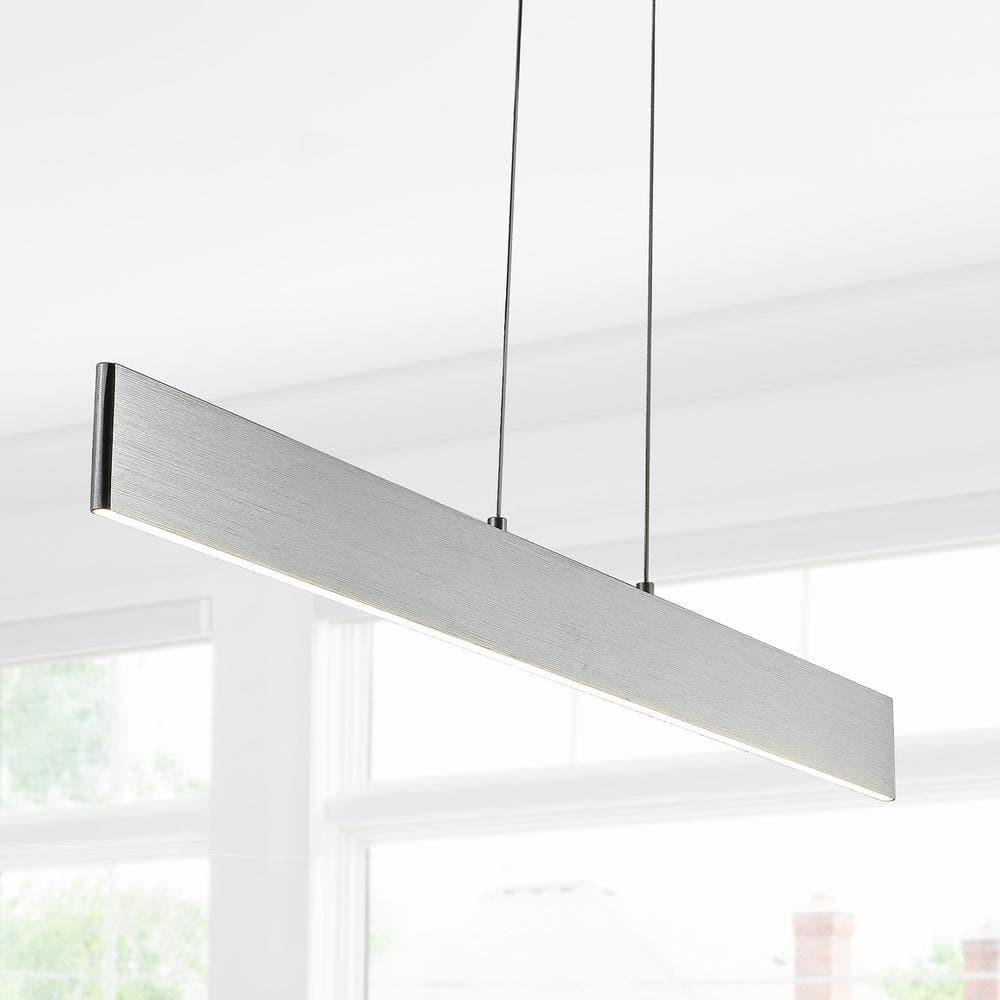Draper 40" Dimmable Adjustable Integrated LED Metal Linear Pendant, Brushed Aluminum