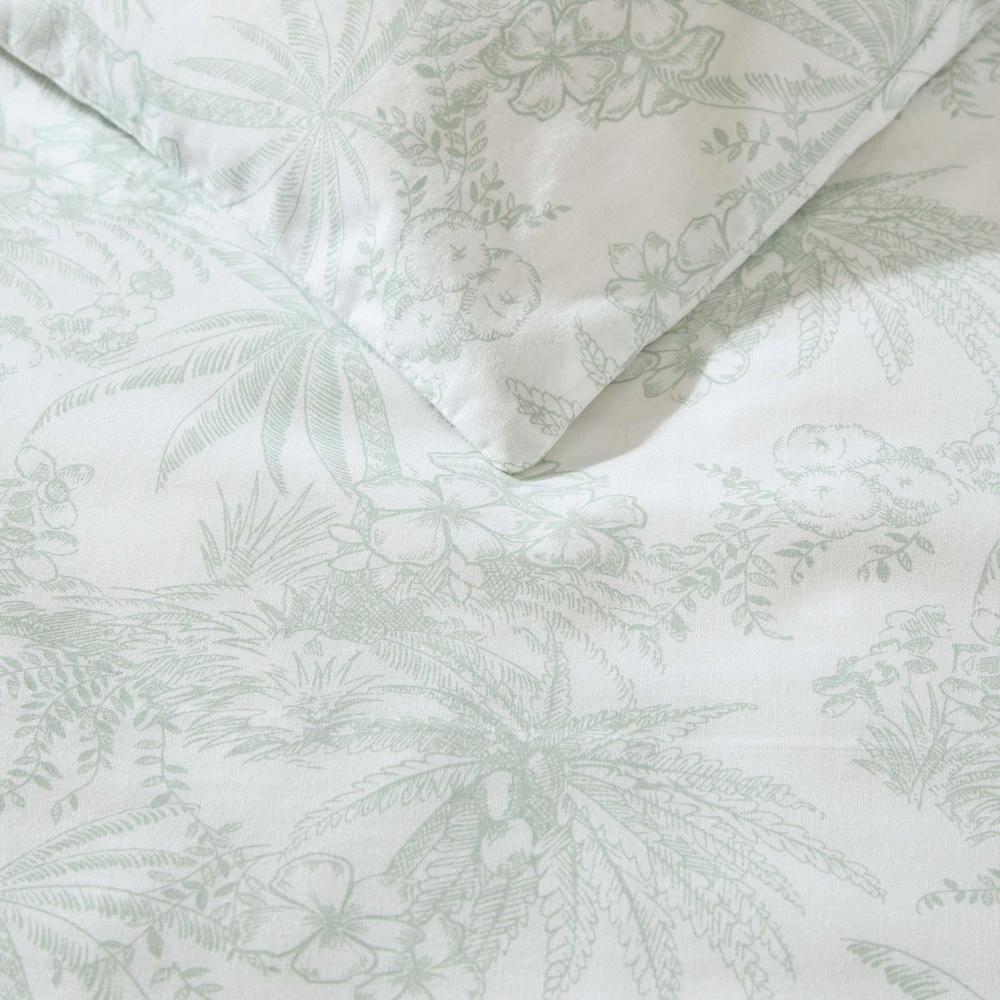 Tommy Bahama Pen And Ink Green Cotton Duvet Cover Set