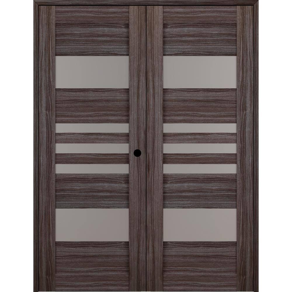 Belldinni Leti Solid Manufactured Wood and Glass Paneled Prefinished Double French Door