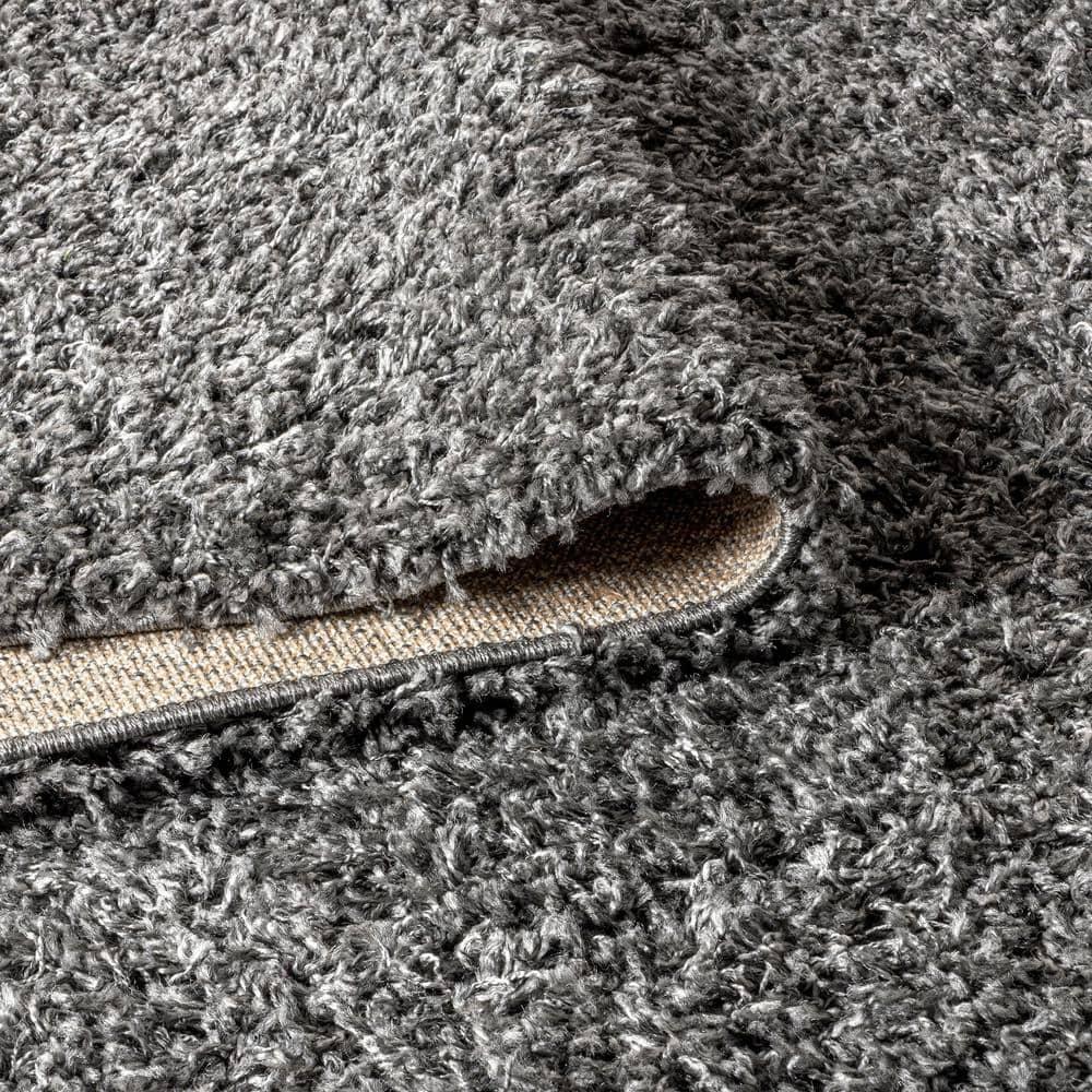 3'x5' Mercer Shag Plush Area Rug, Charcoal - JONATHAN Y