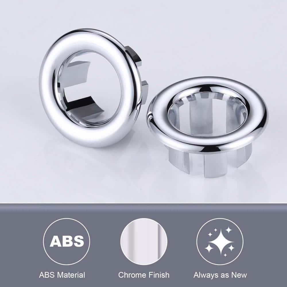 iVIGA K1003C-2 2 Pack Sink Overflow Ring Bathroom Kitchen Sink Basin Trim Overflow Cover Hole Insert Cap (Set of 2)