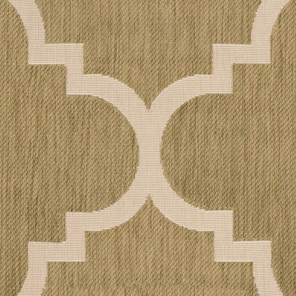 Courtyard CY6243 Power Loomed Indoor and Outdoor Area Rug - Green/Beige - 5'3"x7'7" - Safavieh