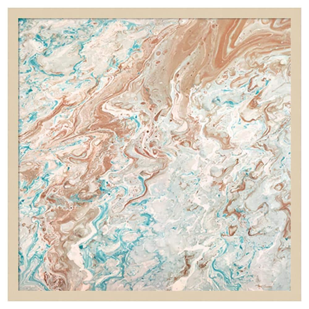 Amanti Art 25"x25" Wild Lagoons Abstract by Marie Elaine Cusson Wood Framed Wall Art Print