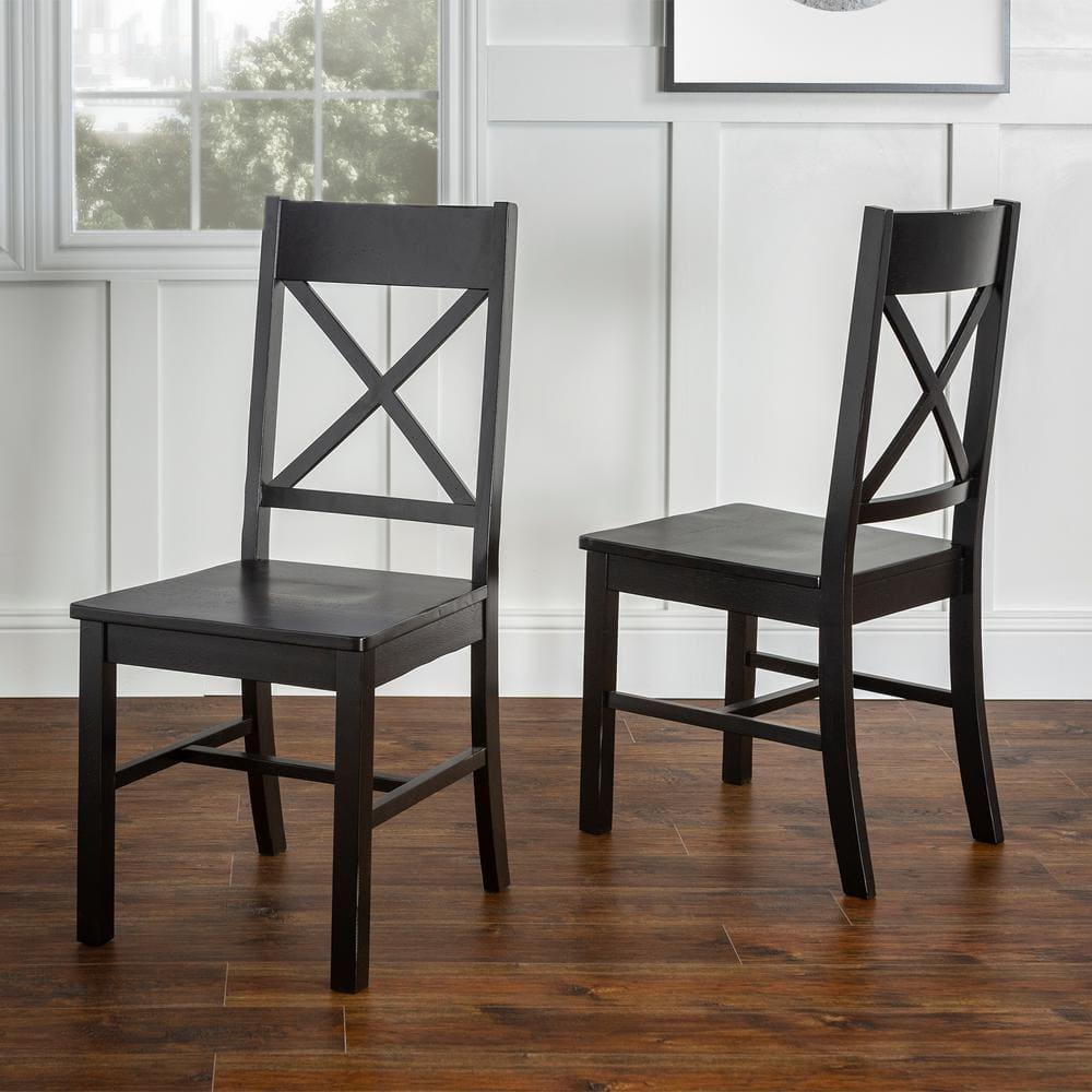 Gracie Oaks Solid Wood Upholstered Dining Chair(Set of 2)