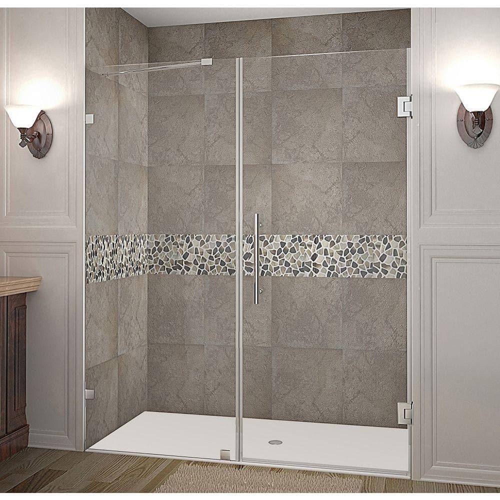 Nautis 72" H Hinged Frameless Shower Door