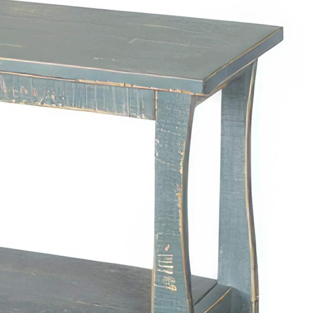 Benjara Rena Side End Table, Scallop Trim, 28 Inch Mahogany