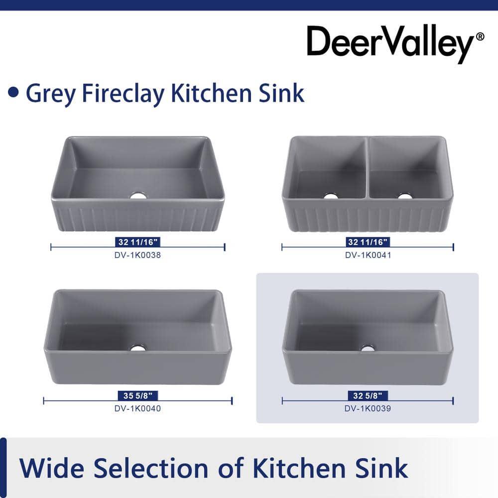 Grove 33" L X 18" W Rectangular Single Bowl Fireclay Farmhouse Kitchen Sink with Grid and Strainer