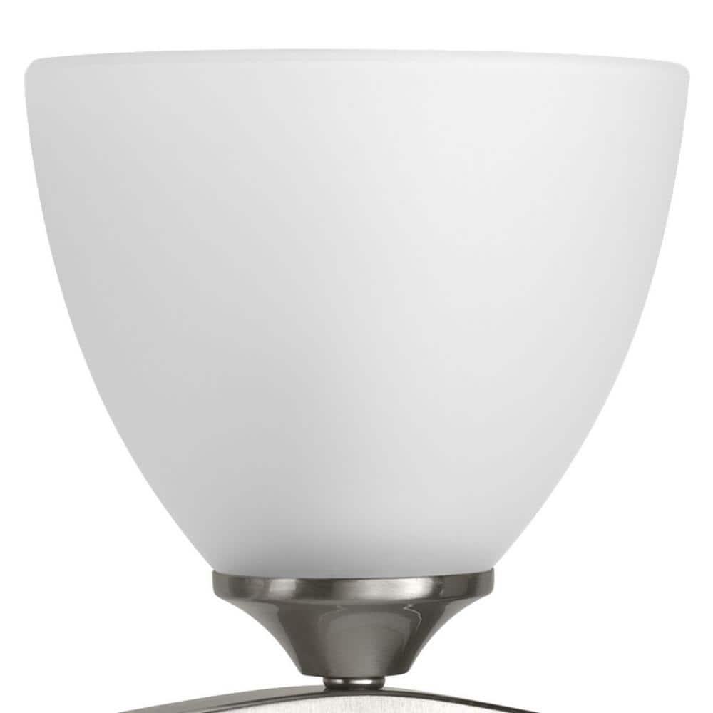 Progress Lighting Laird 5-Light Bath Vanity, Brushed Nickel, Glass Shade