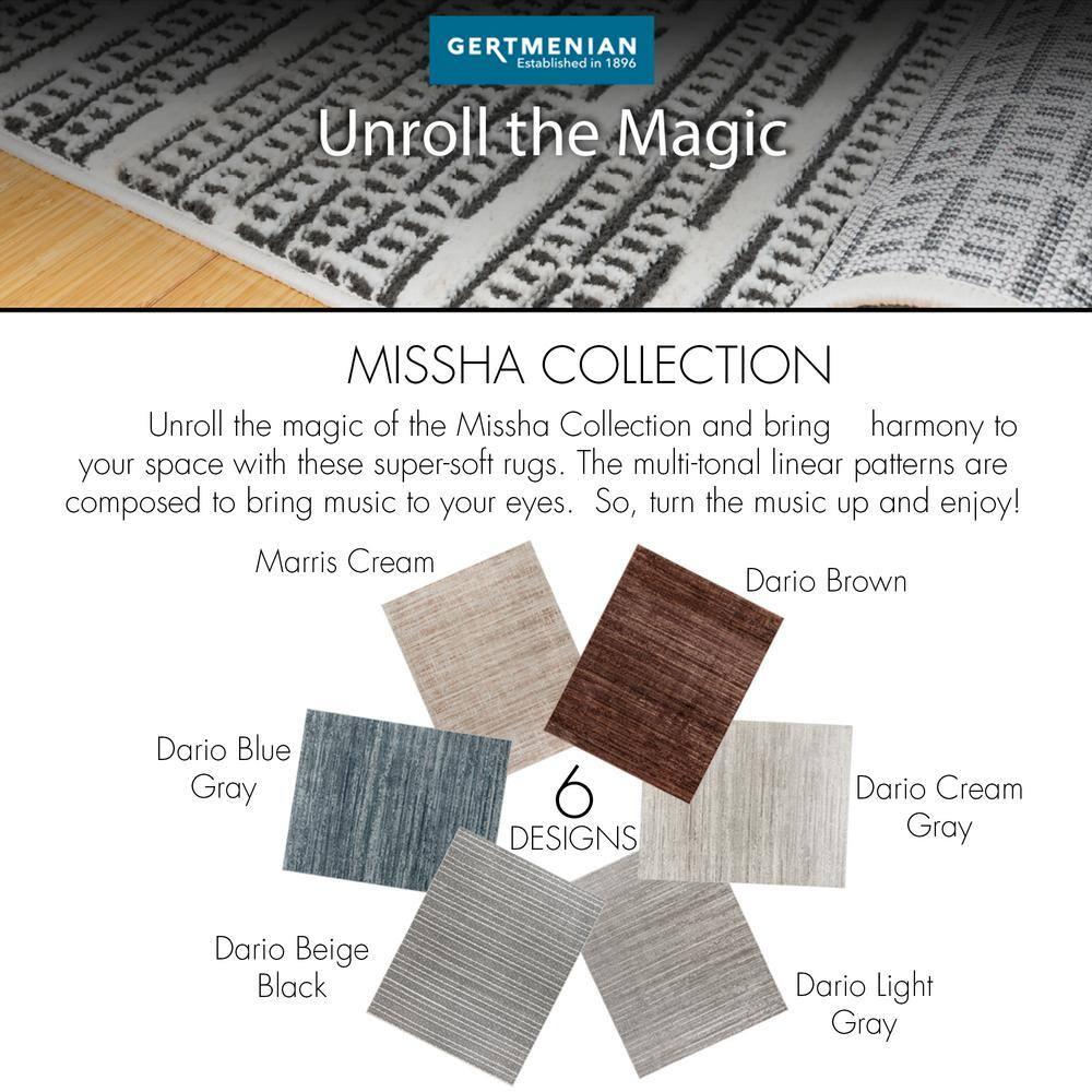 Missha Dario Modern Striped Brown Tan Polyester High-Low Indoor Area Rug