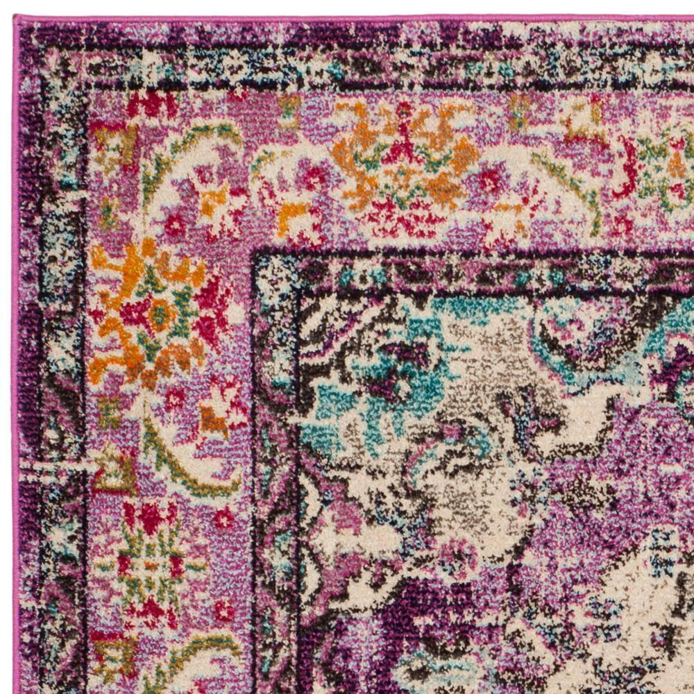 Monaco MNC243 Power Loomed Indoor Area Rug - Violet/Light Blue - 5'x5' - Safavieh.