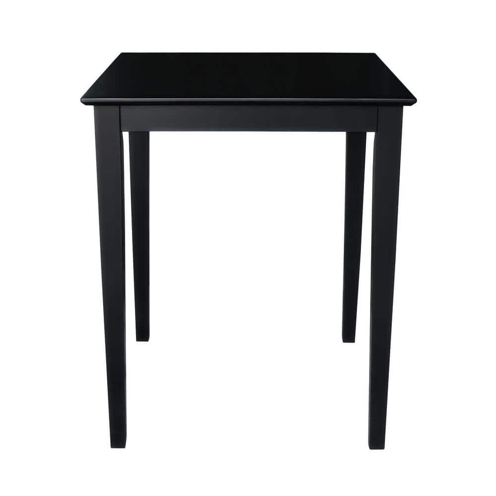 Solid Wood Top Counter Height Table with Shaker Legs Black - International Concepts: Square, 36" High