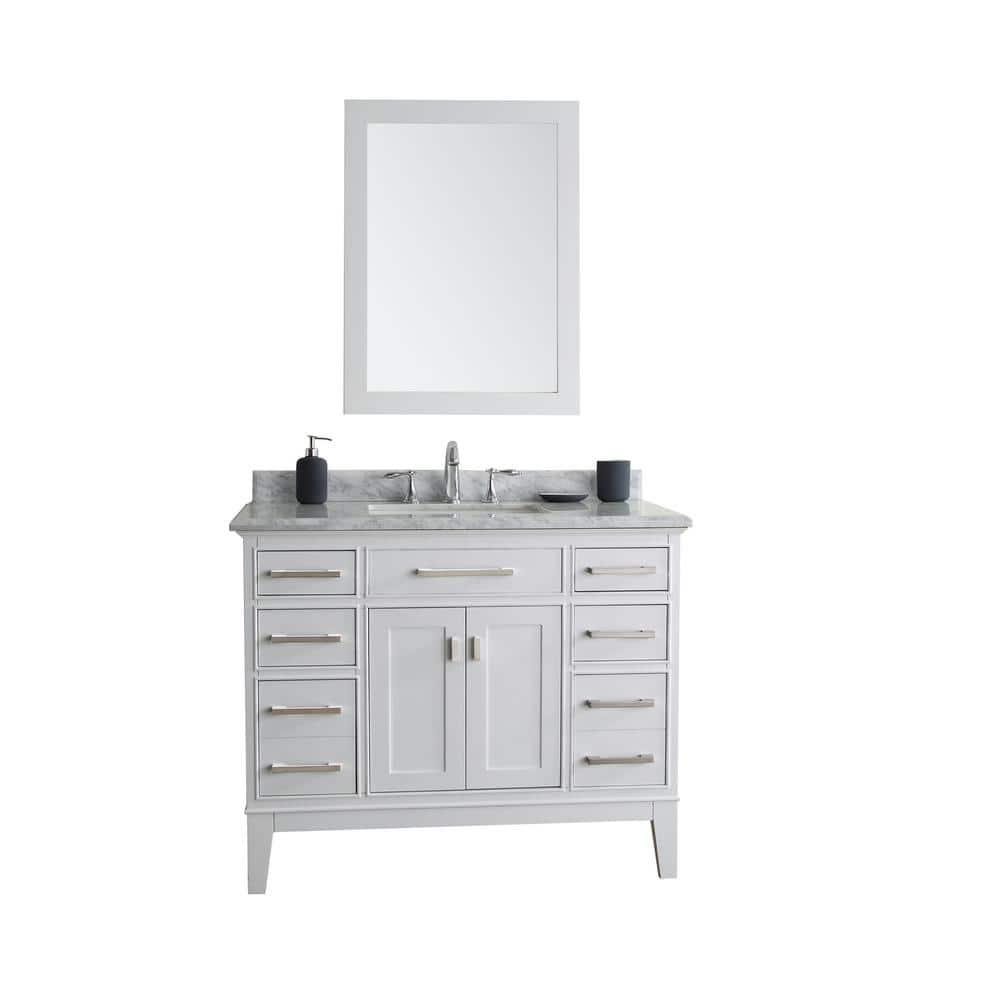Ari Kitchen & Bath Danny 42" Solid Wood Bathroom Vanity in White