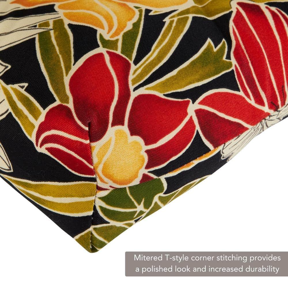 Greendale Home Fashions Aloha Black 72 x 22 in. Outdoor Chaise Lounge Chair Cushion
