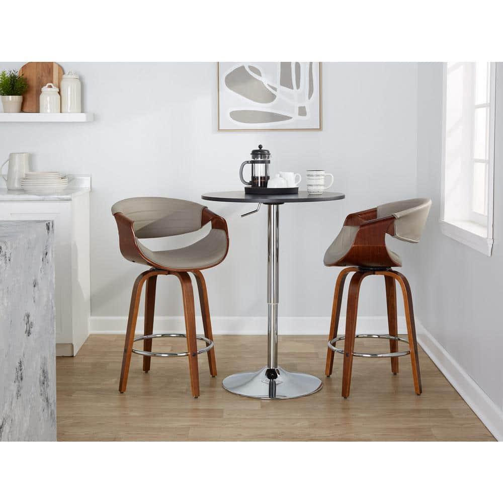 LumiSource Brown Symphony 26" Fixed-Height Counter Stool - Set of 2