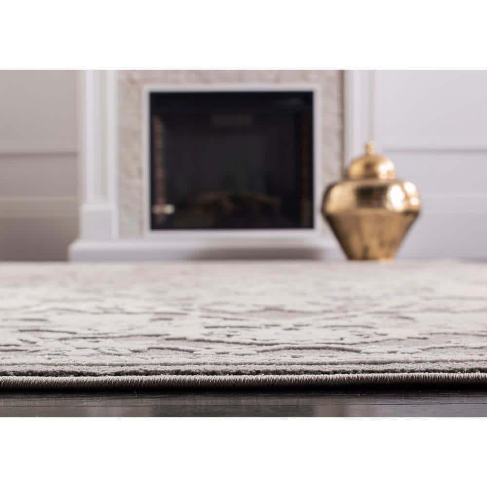 Reflection RFT665 Power Loomed Indoor Area Rug - 9'x12' - Dark Grey/Cream - Safavieh