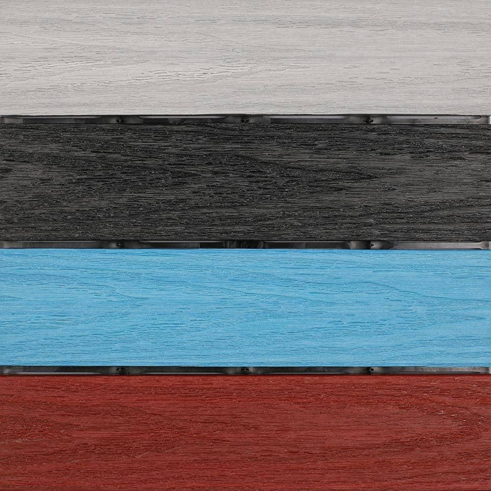 NewTechWood – UltraShield Naturale Deck Tiles for Outdoor Flooring, Weather-Resistant Patio Flooring, Set of 10 1x1-foot Interlocking Deck Tiles, Outdoor Patio Tiles, Rainbow