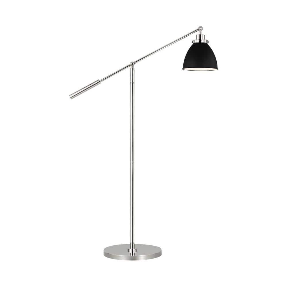 Wellfleet 46'' Adjustable Dome Floor Lamp Set in Polished Nickel