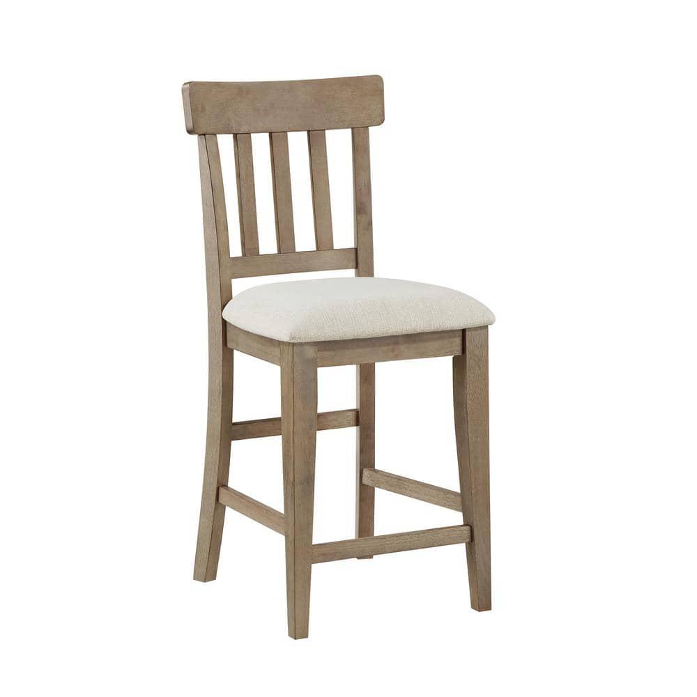 Steve Silver Napa Farmhouse Upholstered 42" Height Counter Chair, Set of 2, Cream