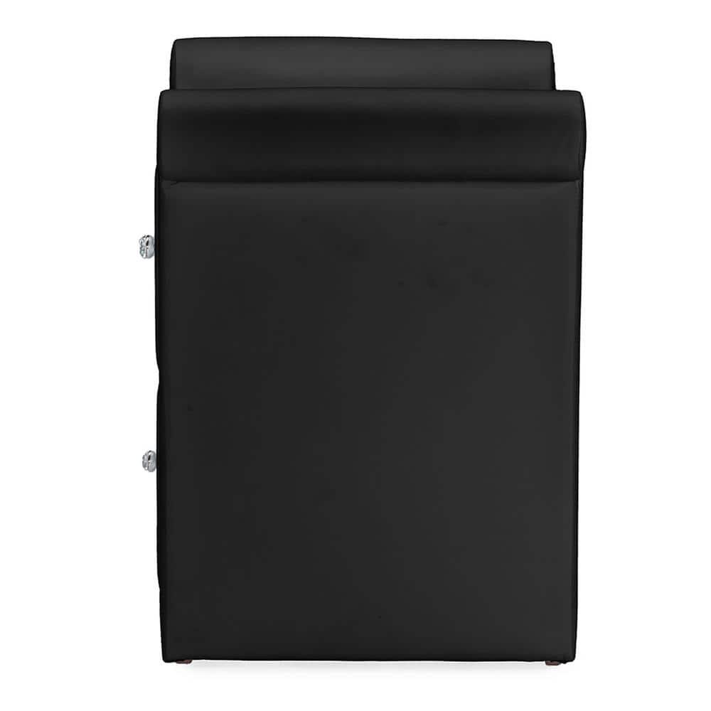 Victoria Matte Faux Leather Nightstand: 2 Drawers, Rectangle Shape - Baxton Studio