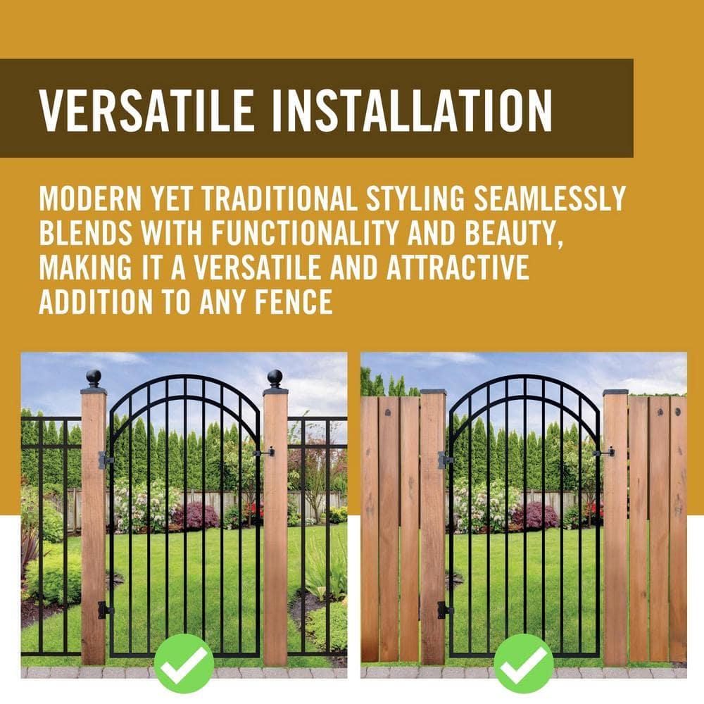 Nuvo Iron GGI0440 33" w x 68" h Garnet Ex. Rail Arched (Designed for Openings of 36" w) Gate, 33" x 68", Black 33" x 68" - Garnet Rail Arched Gate