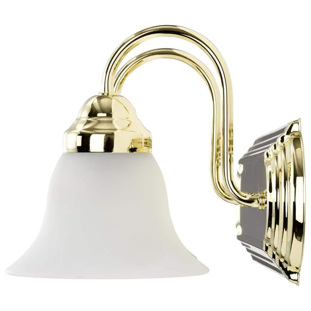 WIixle 60/328 Two Wall-Vanity Light Fixture, 2, Polished Brass/Alabaster Glass