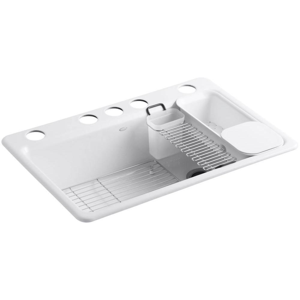 Riverby 33" x 22" x 9-5/8" Under-Mount Single-Bowl Kitchen Sink with Accessories