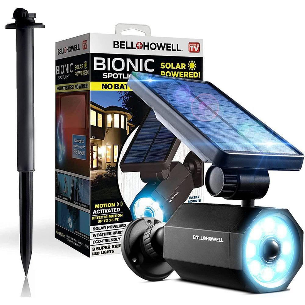 Bell + Howell LED Solar Powered Dusk to Dawn Outdoor Security Spotlight with Motion Sensor and Timer