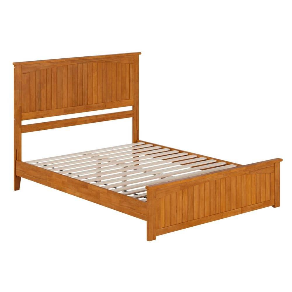AFI Naples Queen Solid Wood Low Profile Platform Bed with Matching Footboard, Light Toffee