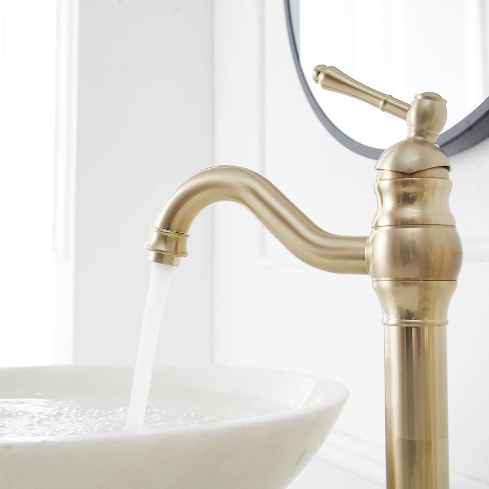 VIBRANTBATH 9310-BG Vessel Sink Faucet Single-handle Bathroom Faucet with Drain Assembly