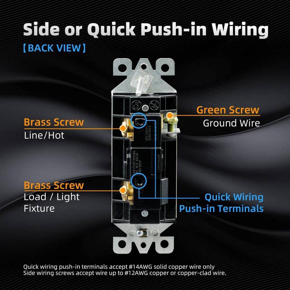 15 Tamper Resistant Single Pole Rocker Light Switch