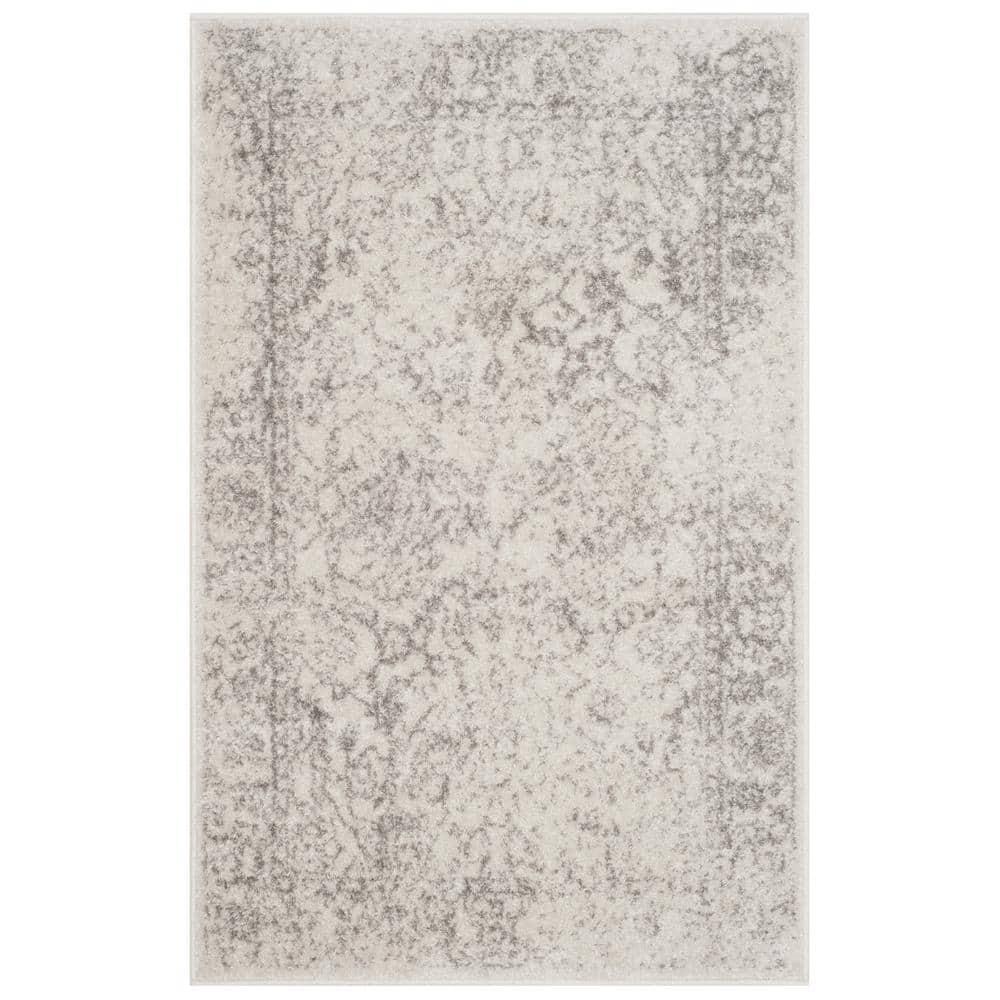 Adirondack ADR109 Machine Made Indoor Accent Rug - Ivory/Silver - 2'-6"x4' - Safavieh