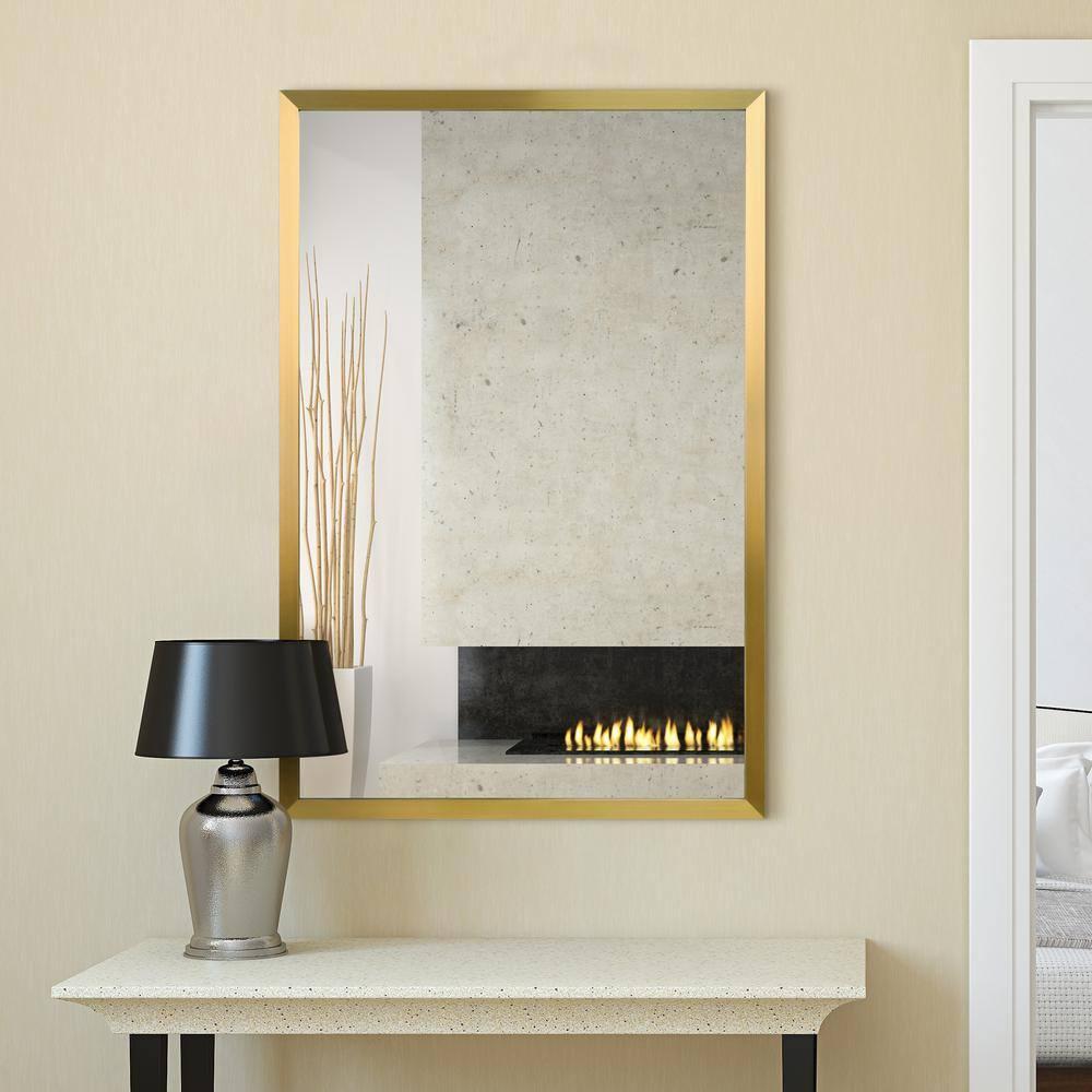 Empire Art Direct PSM-70107-2436 Contempo Brushed Gold Stainless Steel rectangular Wall Mirror