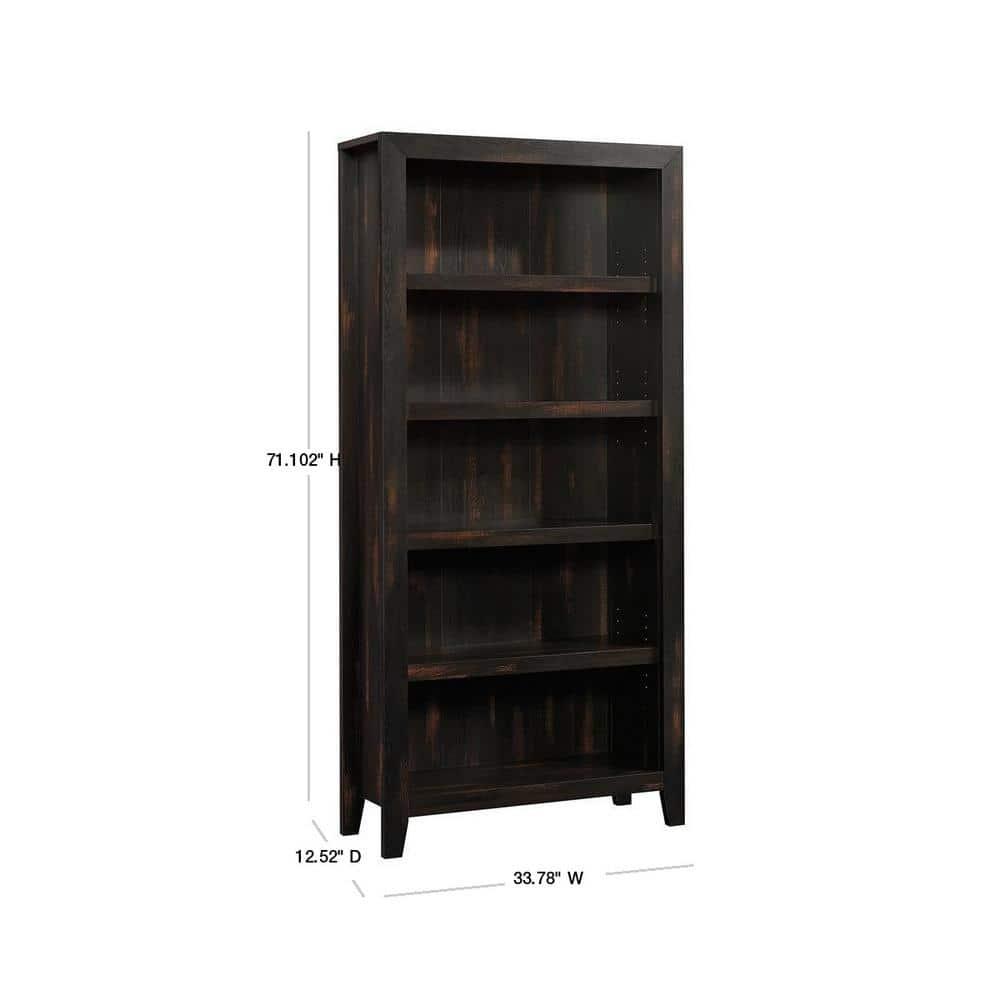 Sauder Dakota Pass 5-Shelf Bookcase, Char Pine Finish