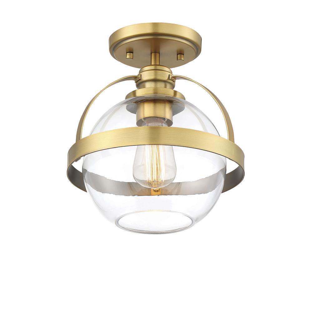 Savoy House Pendleton 1 - Light Semi-Flush Mount in  Warm Brass