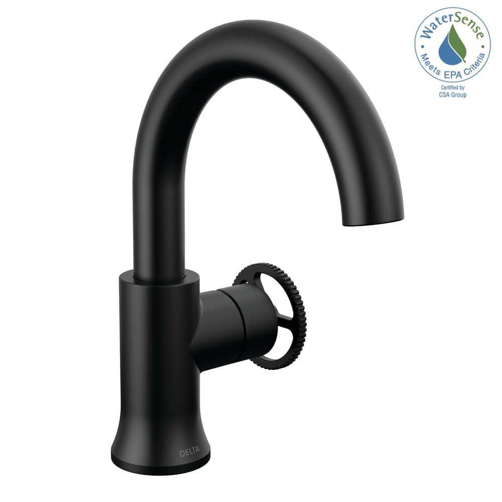 Trinsic Single Hole Bathroom Faucet with Wheel Handle, Single Handle Bathroom Sink Faucet